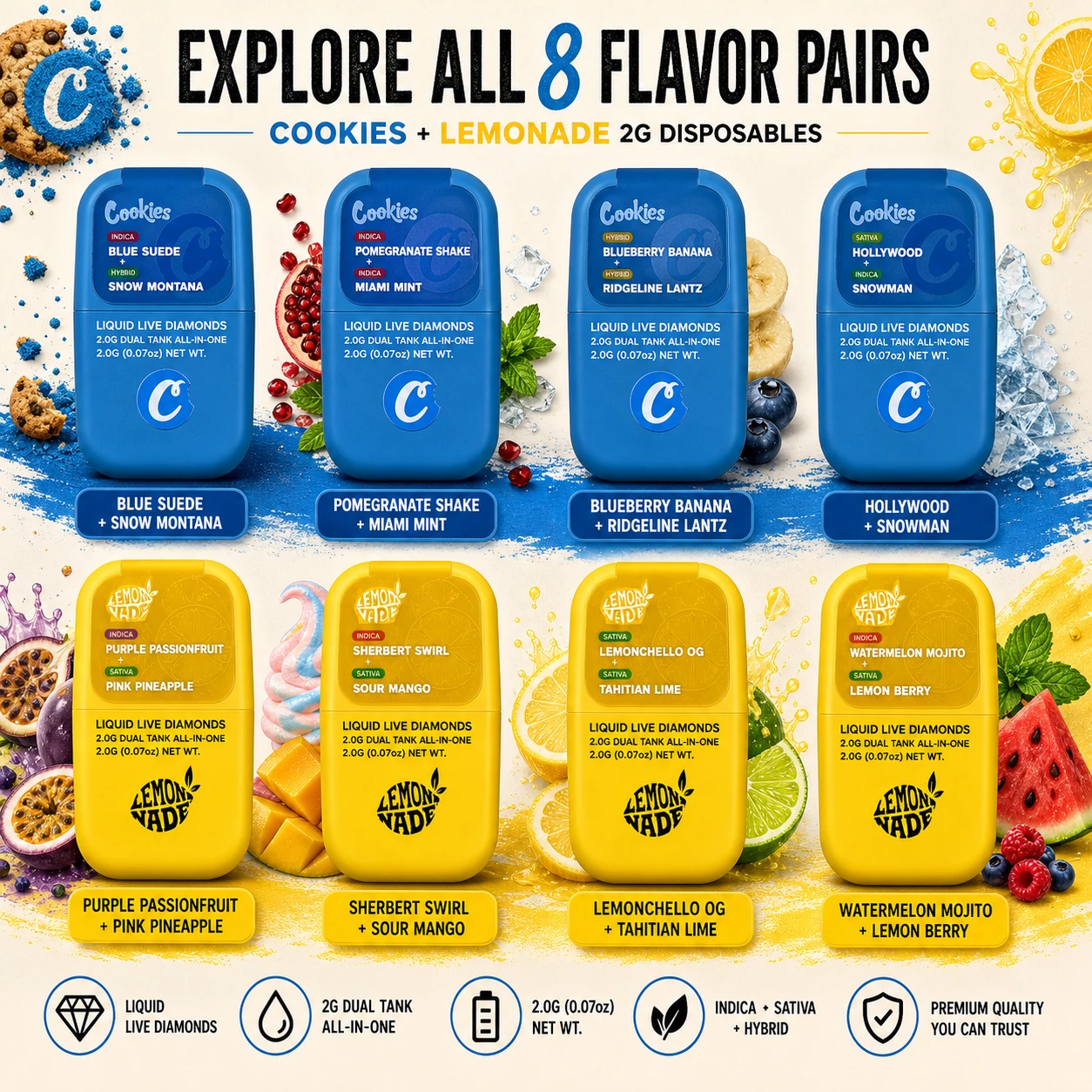 Cookies and Lemonade eight flavor pairs boxes