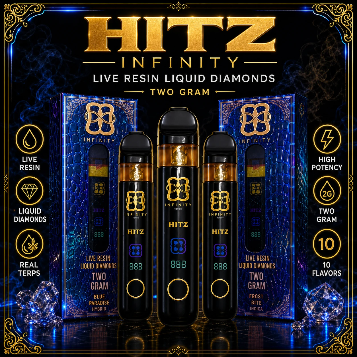 Hitz Infinity live resin liquid diamonds profile