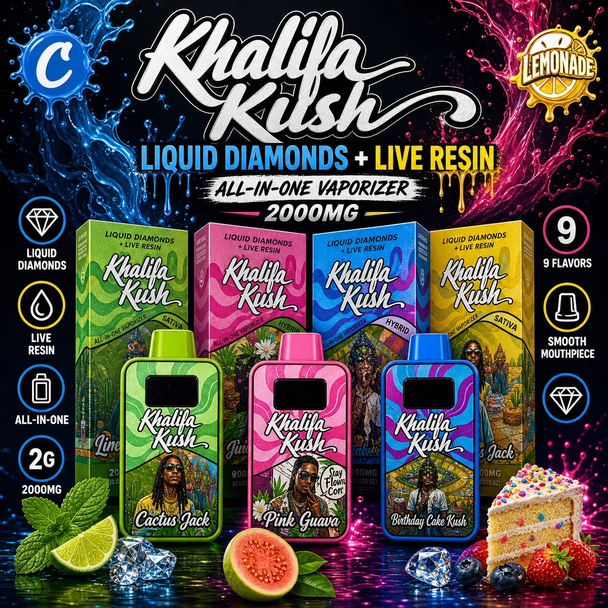Khalifa Kush liquid diamonds and live resin profile