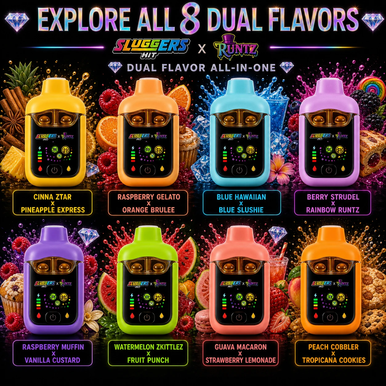 Sluggers Hit x Runtz eight dual flavor device lineup