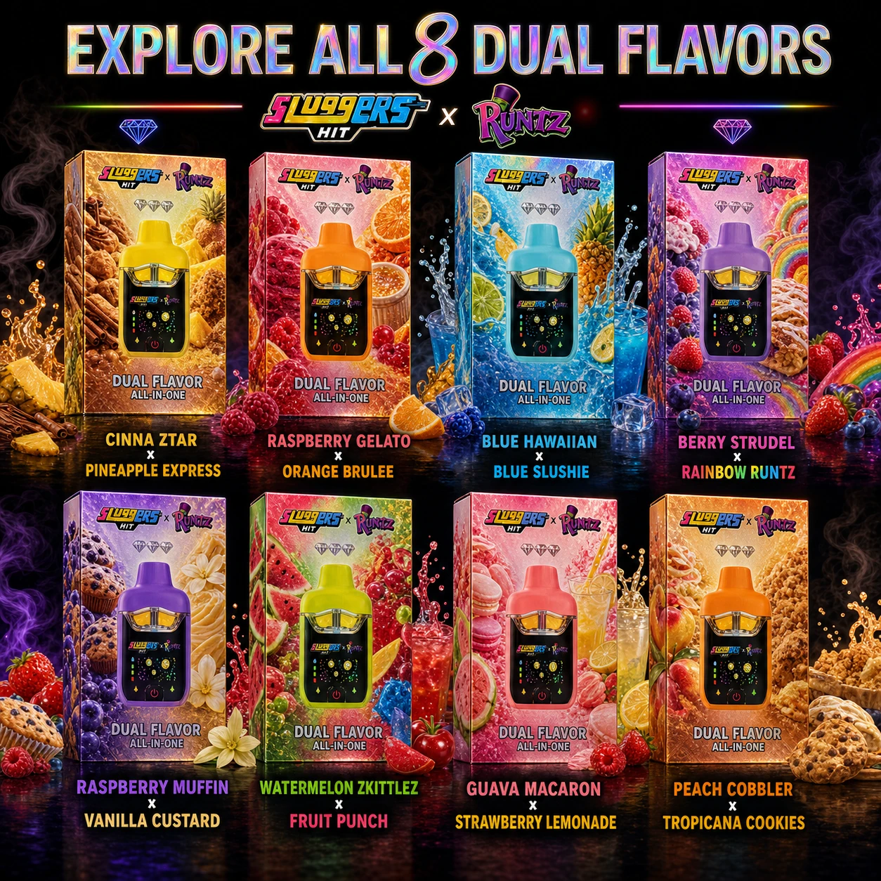 Sluggers Hit x Runtz eight flavor box lineup